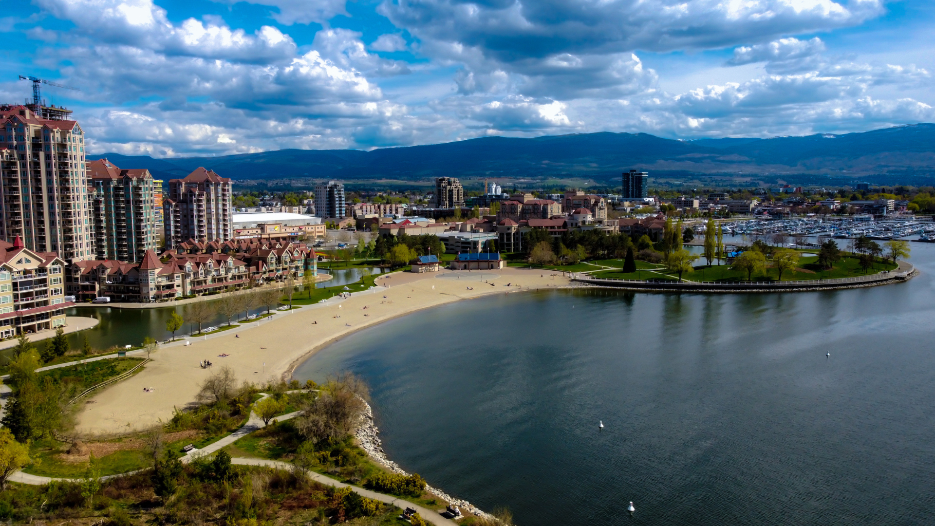 Kelowna British Columbia view of sandy beach and water - Keeping up with Kelowna - One of The Fastest Growing Cities in Canada 